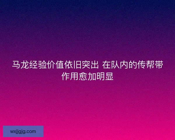 马龙经验价值依旧突出 在队内的传帮带作用愈加明显