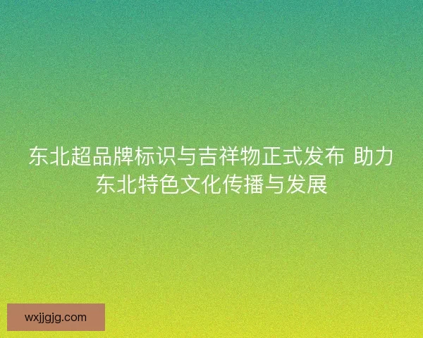 东北超品牌标识与吉祥物正式发布 助力东北特色文化传播与发展