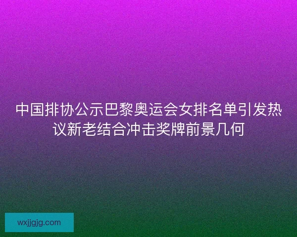 中国排协公示巴黎奥运会女排名单引发热议新老结合冲击奖牌前景几何